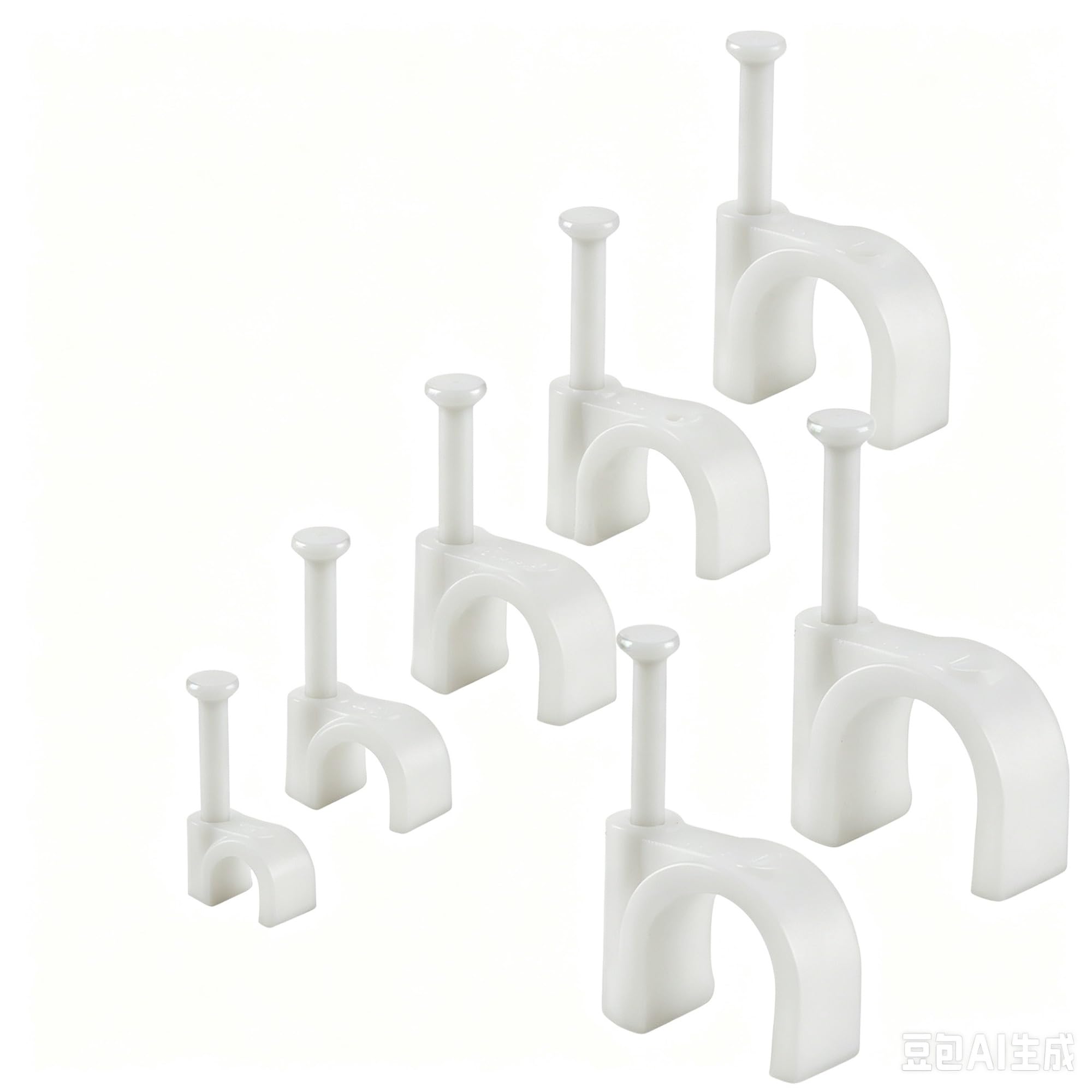Dpnentv 6Mm 100Pcs Wall Mount Round Nail Cable Clips Ethernet Network Wire Fixing Seat(6Mm)