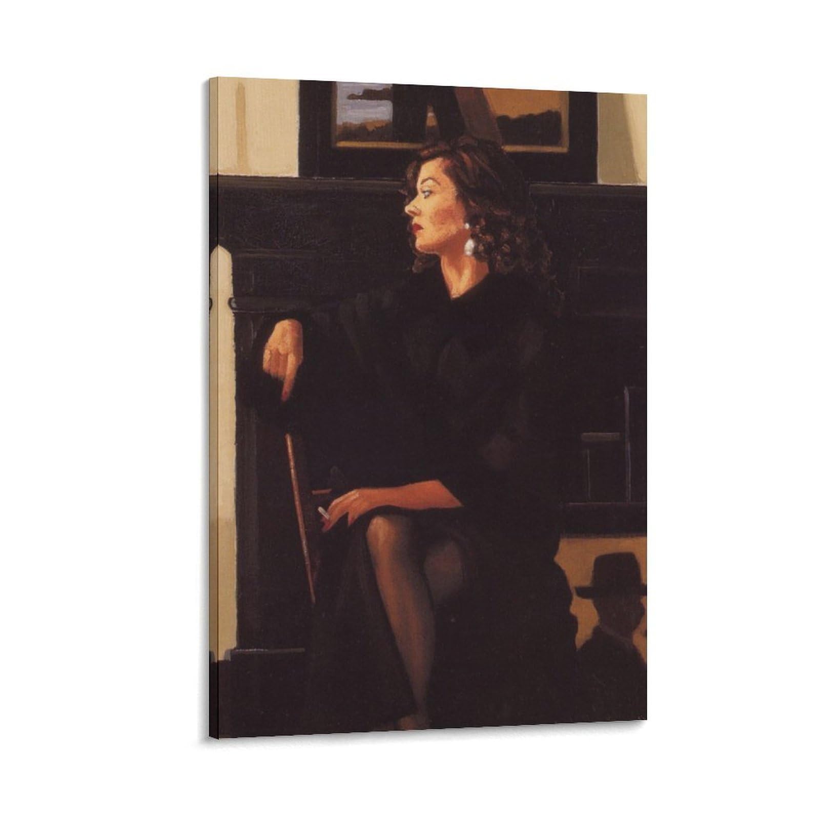 Model in Black by_Jack_Vettriano Wall Art Prints Poster Wall Art Picture Painting Canvas Print Artworks Bedroom Living Decor 24x36inch(60x90cm)