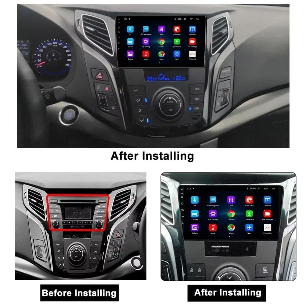 Radio samochodowe z systemem Android 15 do Hyundai I40 2011-2019, zestaw głośnomówiący 9 cali, radio samochodowe z Bluetooth, WiFi, Carplay, Android, samochód, USB, AUX, FM, kamera cofania, 8