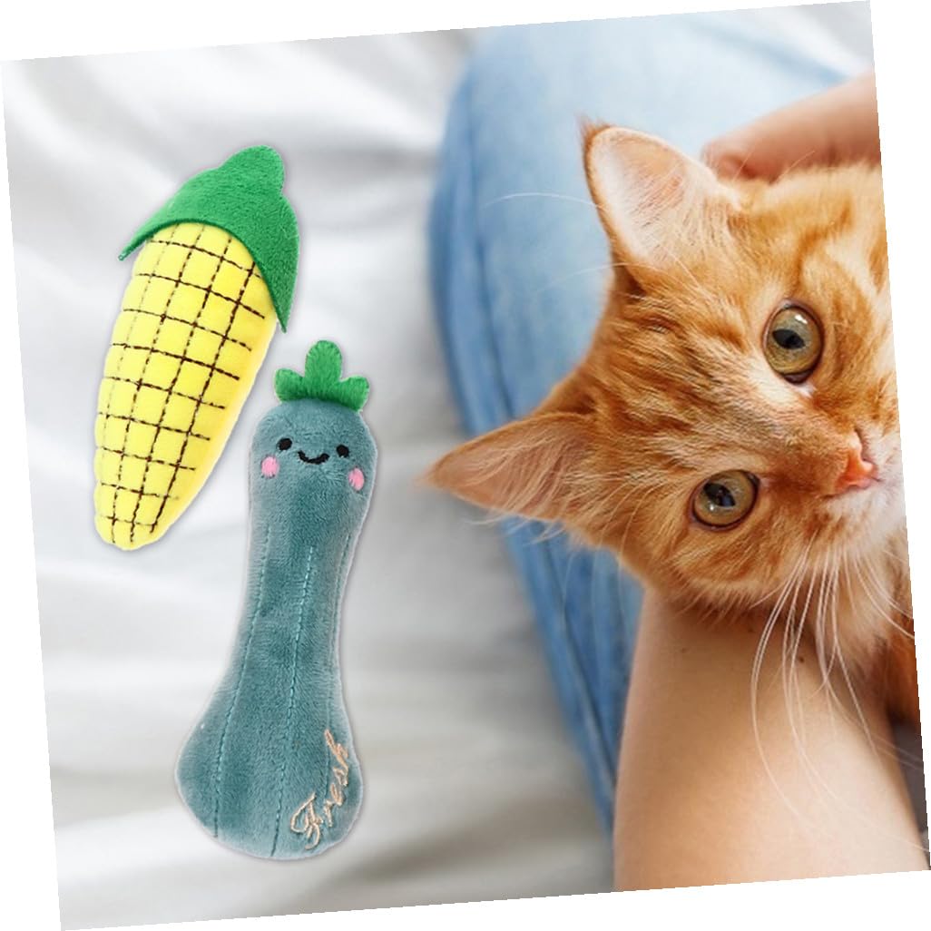 ORFOFE Lot de 3 Jouets à l'herbe à Chat en Peluche 3 Pièces pour Chats D'intérieur, Jouets de Dentition Résistants, Accessoires Ludiques pour Mâcher et Jouer