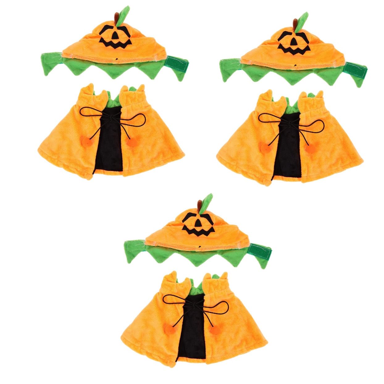 POPETPOP 3 Set Mantello Per Animali Domestici Vestiti Di Zucca Per Cani Costume Da Cane Mantello Per Cappello Da Compagnia Animale Domestico a Doppia Faccia Cappello Per Gatto Peluche