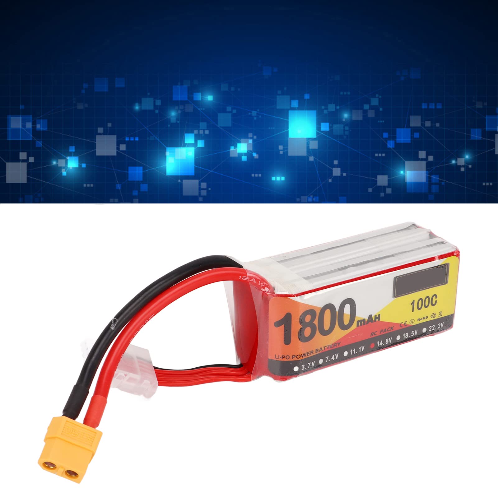 Batteria Lipo da 1800 mAh Velocità di scarica 100C Spina 14,8 V 4 S XT60 Alimentazione a batteria RC per modello di auto in elicottero RC