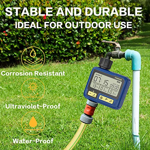 Fanhao Sprinkler Timer, Programmable Water Timer For Garden Hose, Outdoor Hose Timer With Child Lock Mode, Rain Delay/Auto & Manual Watering Control, Digital Irrigation Timer System For Yard, Lawns #TOP6