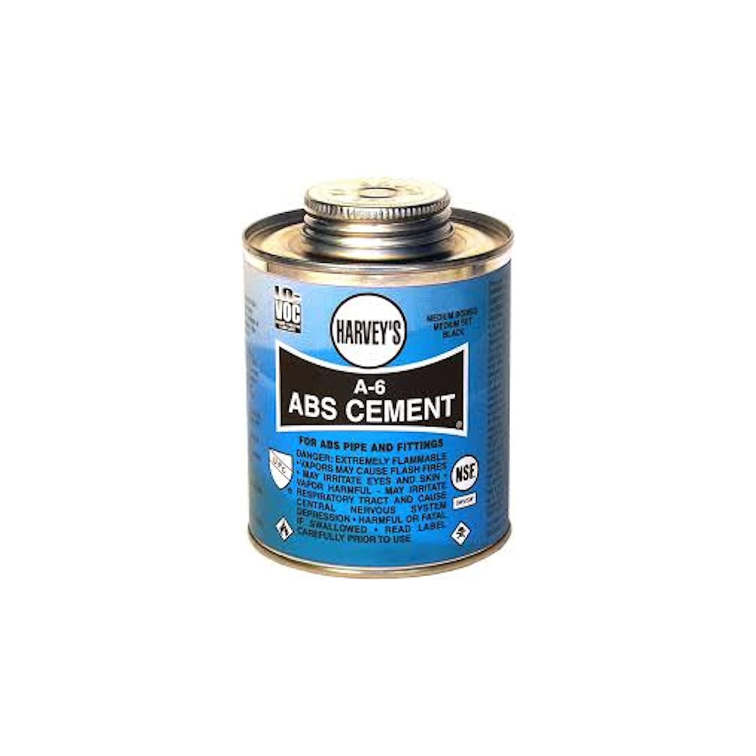 Harvey 018510-24 Bodied Medium Set Solvent Cement, 8 Oz, Dauber Can, Liquid, 1/2 Pint, Black