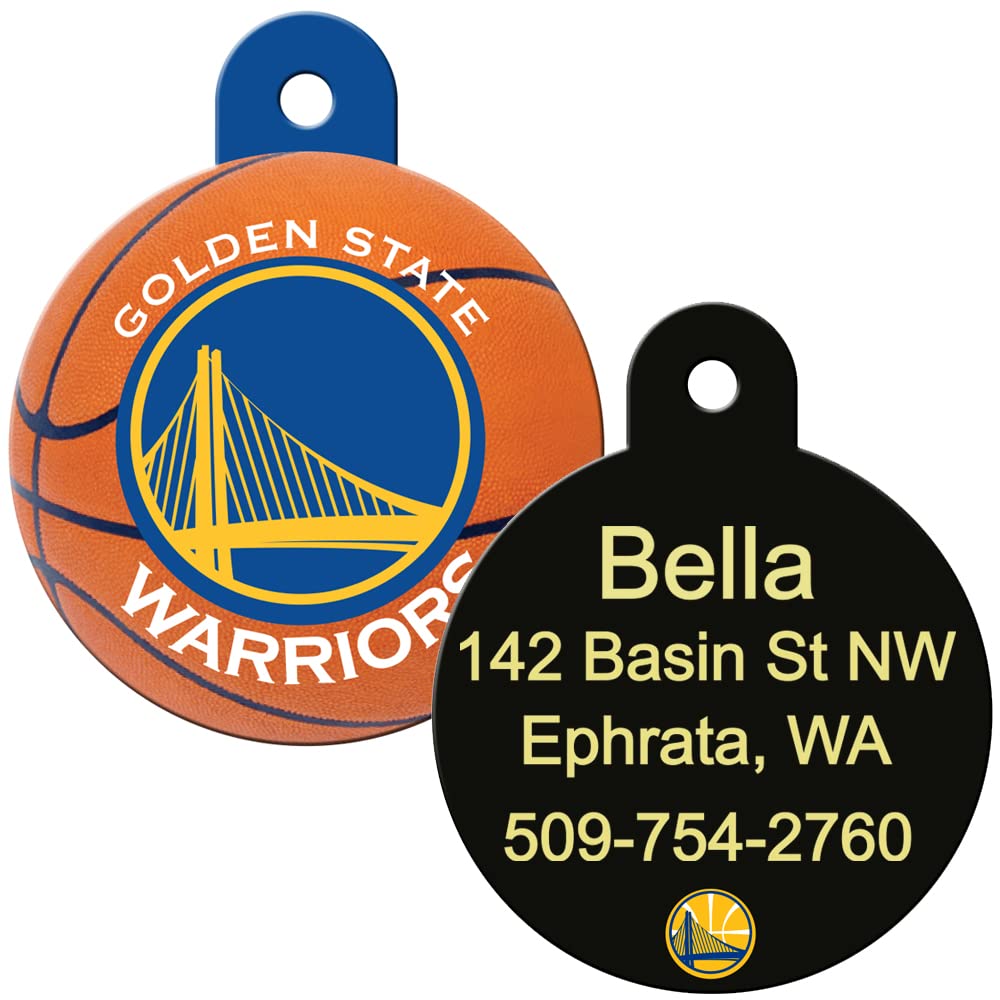 GoTags Personalized Engraved NBA Dog Tags, Round Shape Pet ID Tags
