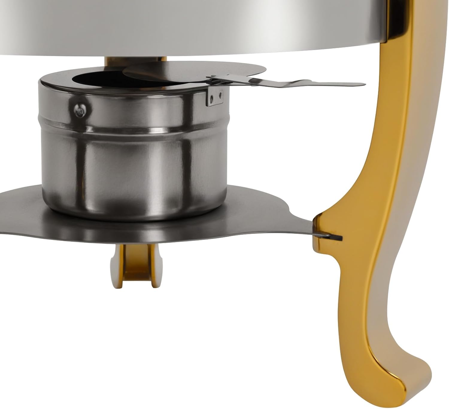 3.5 Gallon/13L Beverage Dispenser, Gold Accent Stainless Steel Coffee Chafer Urn with Fuel Holder & 2-Way Heating, Hot & Cold Drinks Dispenser with Ice Container Spigot for Party Catering Event