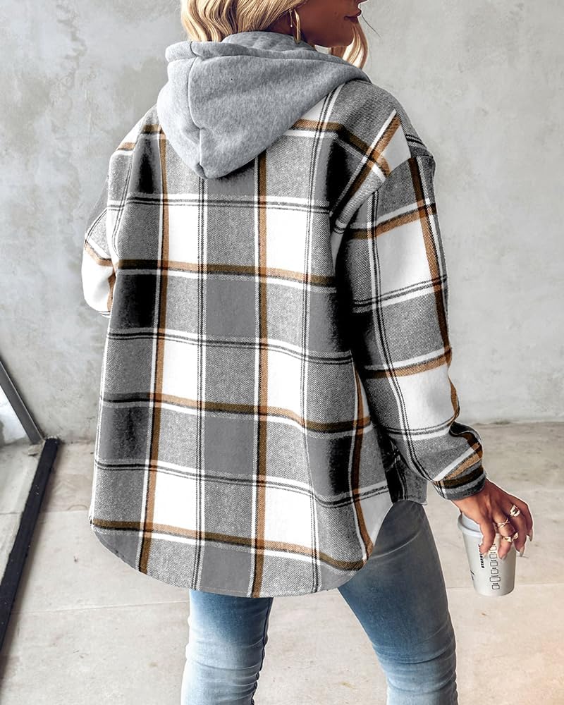 CHICME Womens Lightweight Casual Jacket 2025 Plaid...