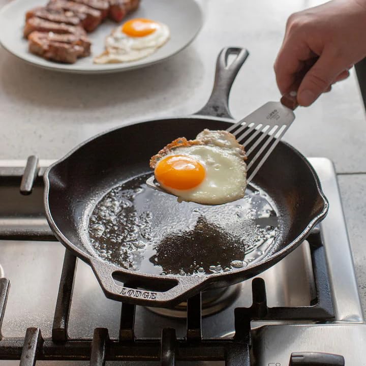 Image of Lodge Chef Collection 10 inch Pre-Seasoned Cast Iron Skillet - Kitchen Essential for Frying & Searing (Pack of 2)