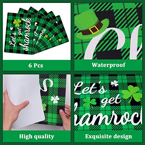 St. Patrick’s Day Placemats Set Of 6 Buffalo Plaid Plastic Place Mats Lucky Shamrock Table Mats Blessed Holiday Kitchen Placemats For Indoor Outdoor St. Patrick’s Day Party Dining Table Decoration #TOP2