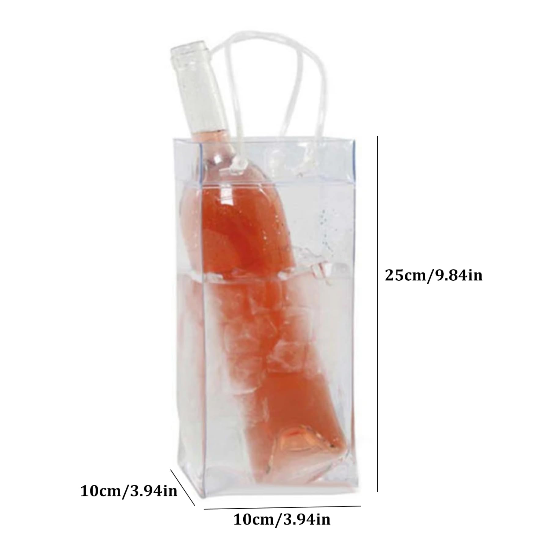 10 Pack Wijnkoeler Tassen IJszakken Transparante PVC Draagbare Wijnfles Koeltassen Champagne Ijszakken Met Handvat Hwy