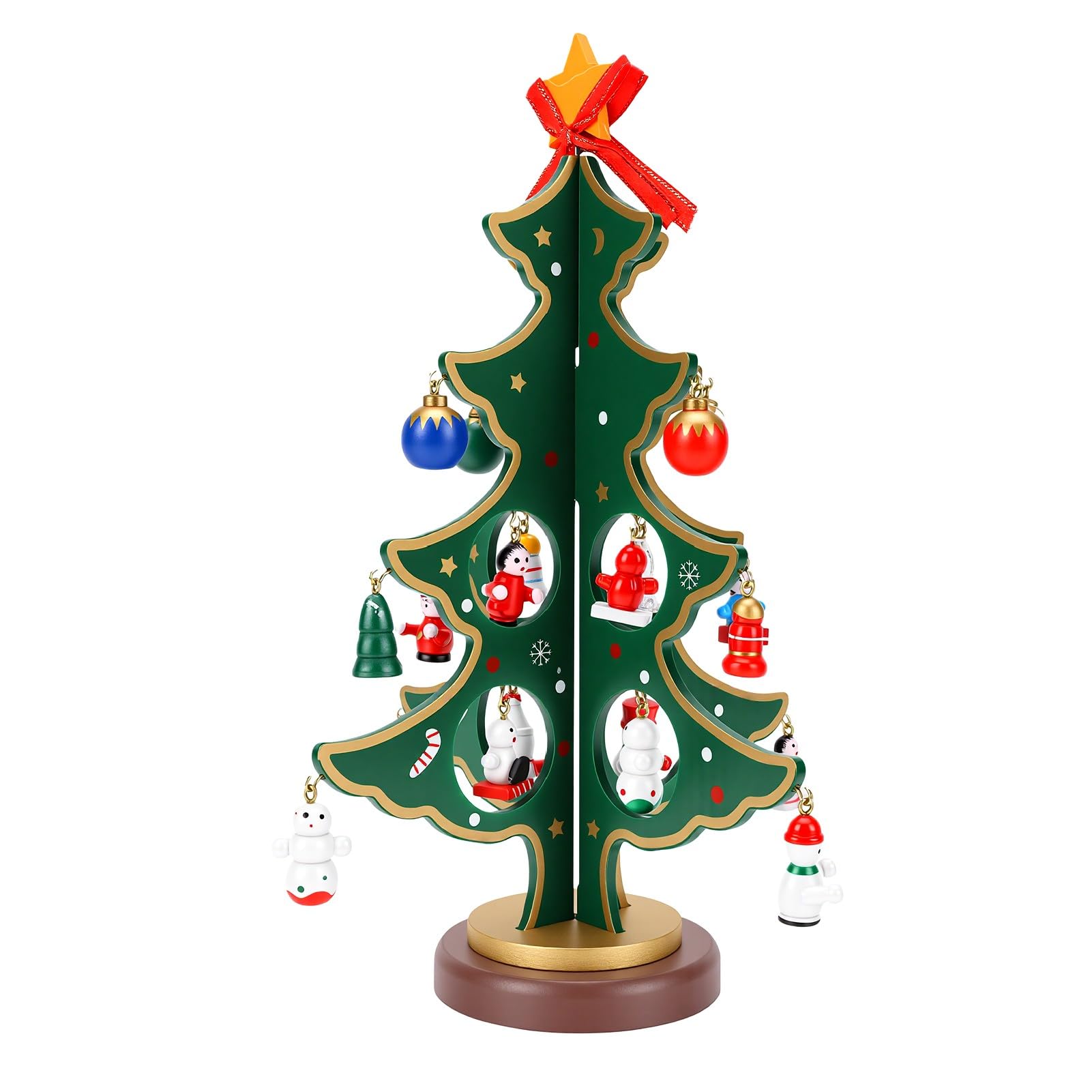 Albero di Natale in legno, kit fai da te, decorazione da tavolo con