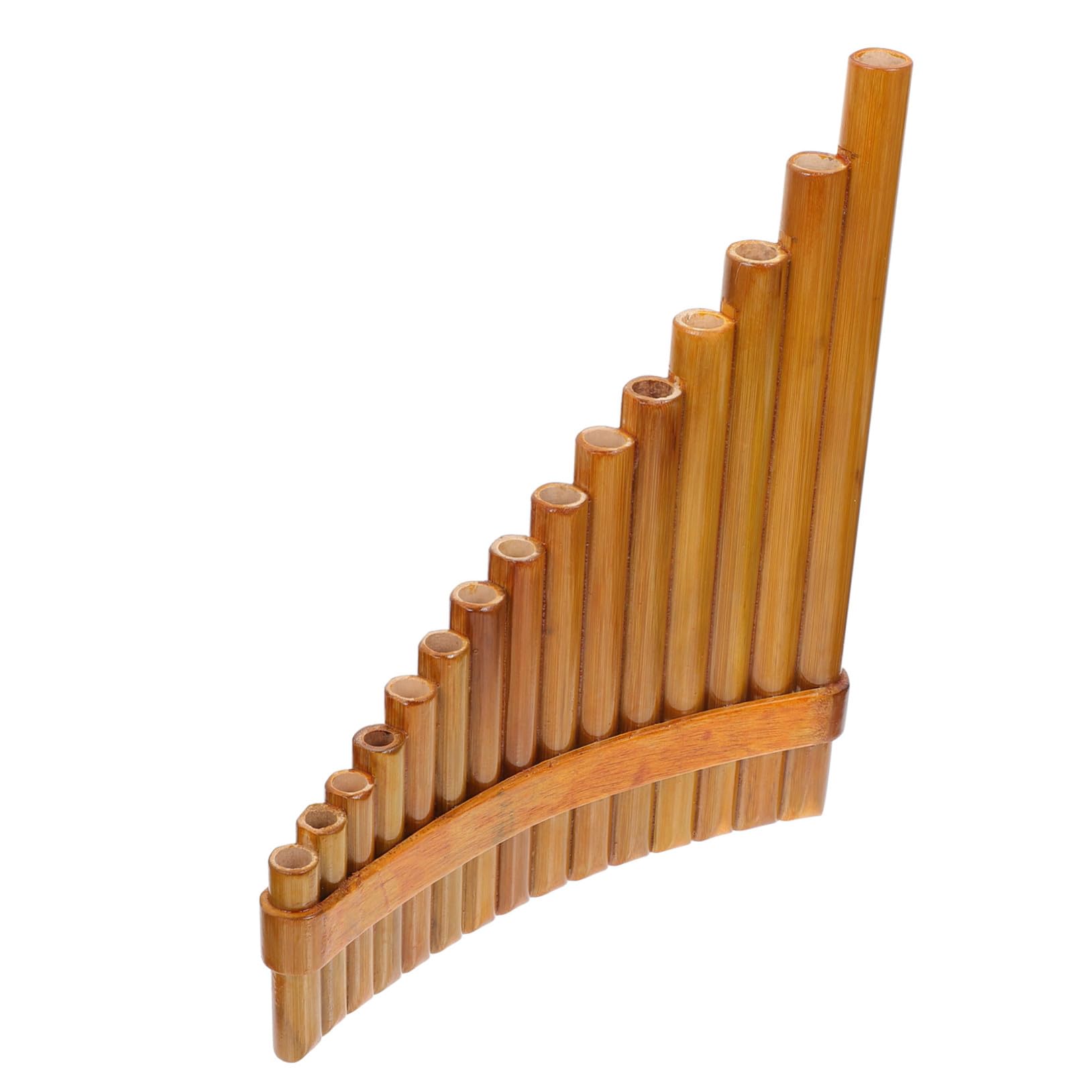 NOLITOY Rohr Panflöte Links Holzfarbe Traditionelles Musikinstrument für Anfänger und Schüler Präzise Tonlöcher Robust und Lehrreich für Musikförderung