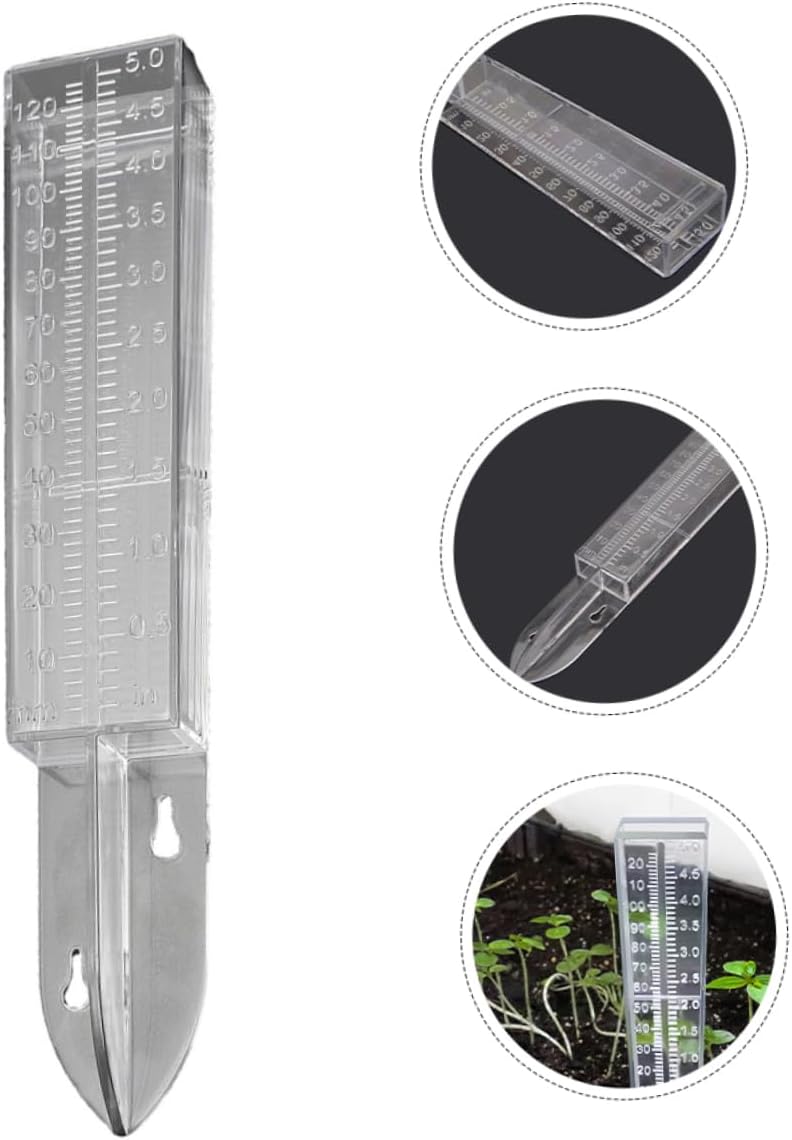 6pcs Garden Rain Gauge Solar Outdoor Rain Measure Tube Accurate Rainfall Measurement for Weatherproof Plastic Garden Tool