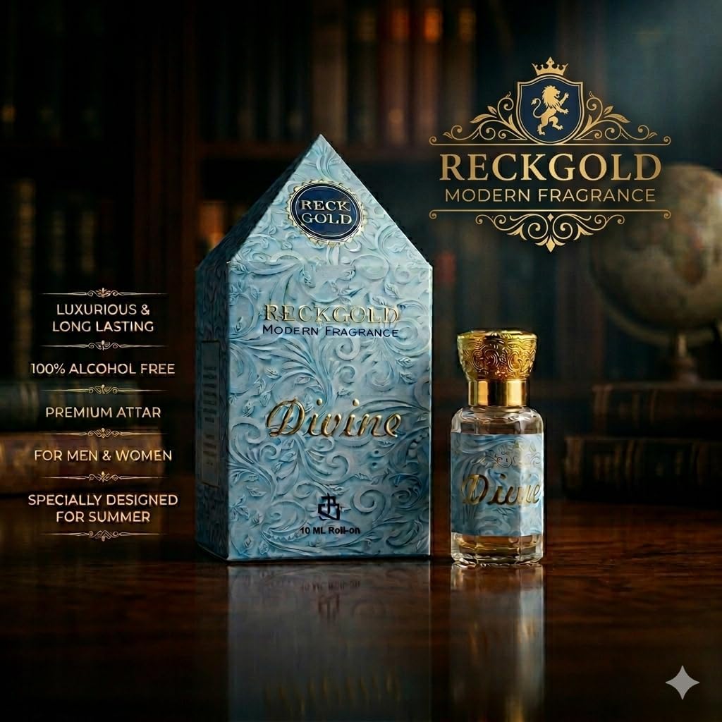 RECKGOLD Modern Fragrance Roll-On Attar Perfume Set of 2 (10ml Each) β Divine & Dreamz Fuzion | Long Lasting, Alcohol-Free Premium Ittar for Men and Women 4
