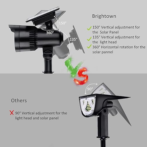 Miniatura 8 de Luces solares para exteriores impermeables focos solares de paisaje encendido y apagado automático iluminación solar de 360 focos solares ajustables