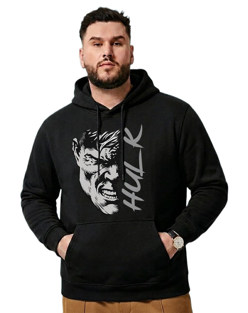 Vannguard Mens Black Full Sleeve Graphic Printed Fleece Hooded Sweatshirt | Hoodies Plus Size Collection for Men & Women | Chest Print | Winter wear-picture-45