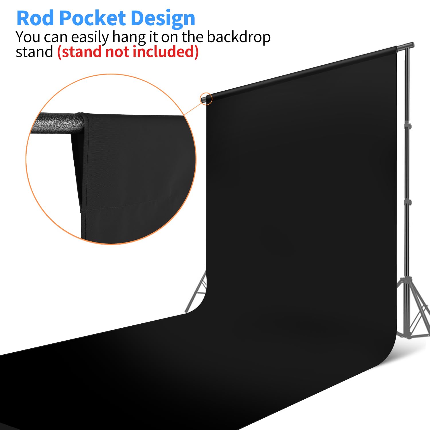 Amazon.co.jp: Hemmotop ブラック背景幕 10 x 20フィート 写真撮影用