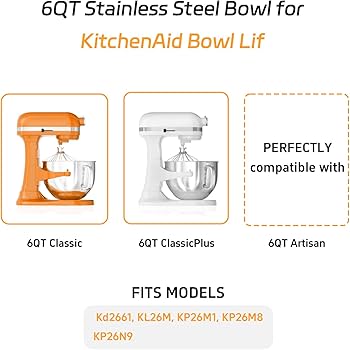 Amazon | Kitchenaidスタンドミキサー用6クォートステンレス