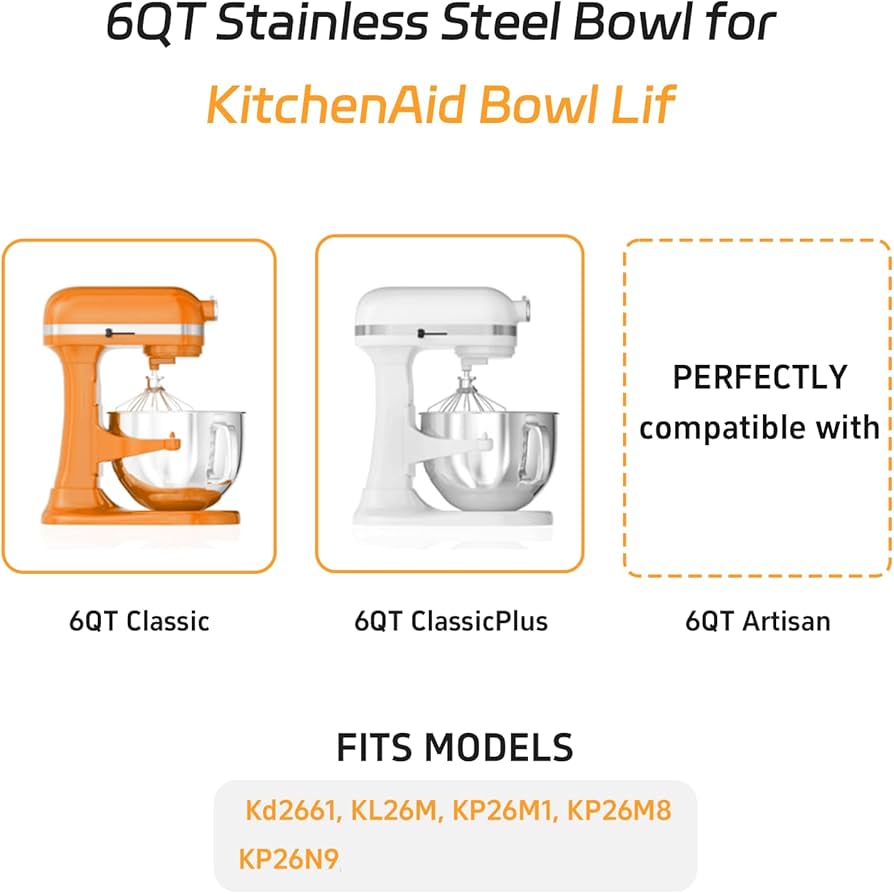 KitchenAidリフトスタンドミキサー用ボウル6QT レシピ付き KitchenAidリフトスタンドミキサー用ボウル6QT レシピ付き ステンレス