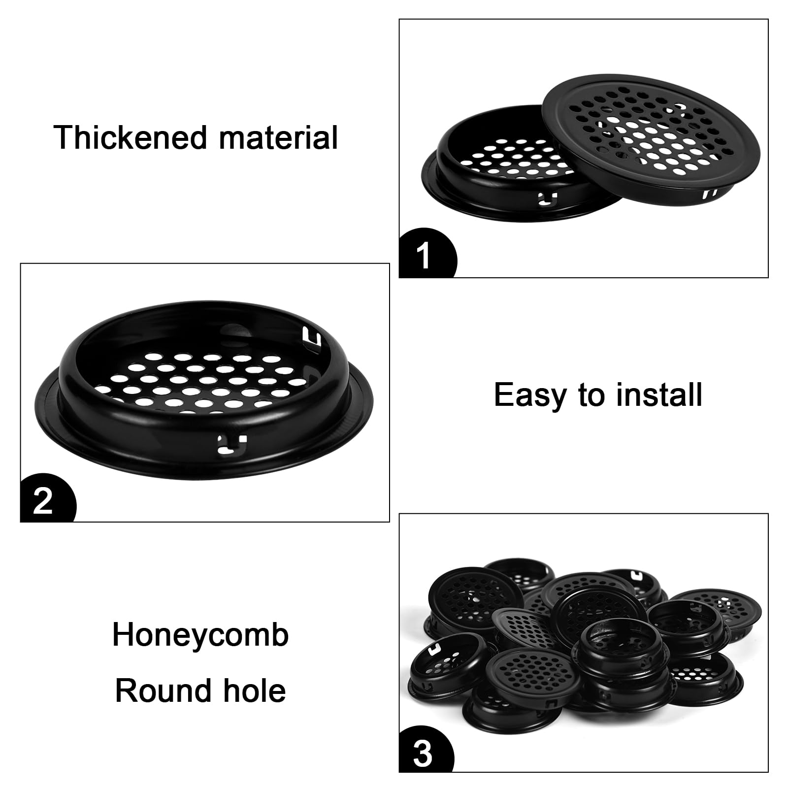 Runde Lüftungsgitter Aus Edelstahl – 6 Stück, 53 Mm, Ideal Für Küche, Bad & Schränke