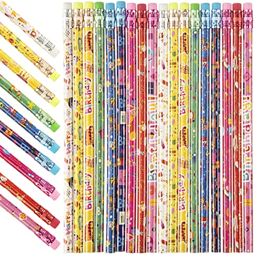 Lápices de grafito de colores Happy Birthday de 7.5 in miniatura 1