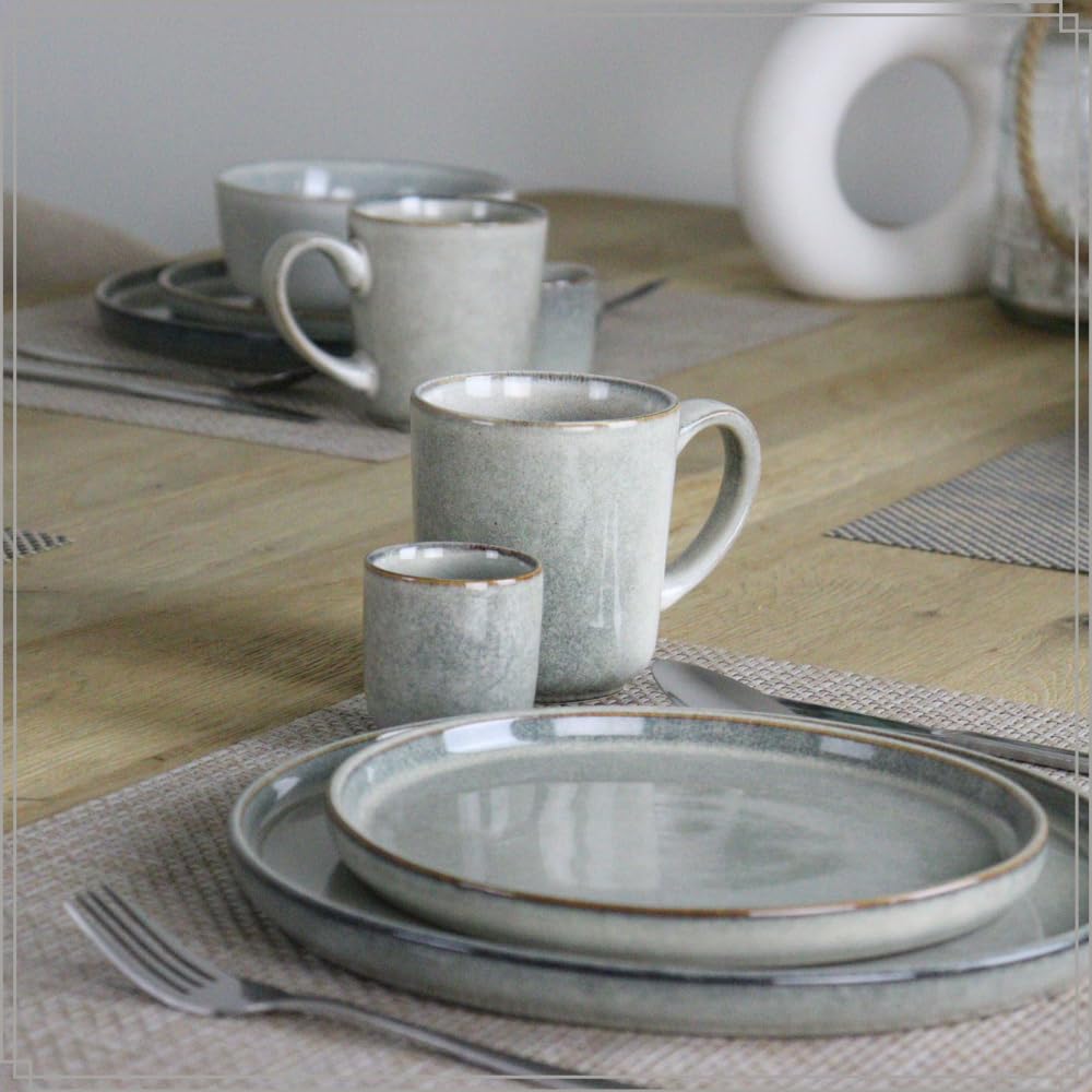 OTIX Kaffeetassen - 12er Set - Espresso - Tassen - 80ml - Tassen - 420ml - Kaffeebeutel - Teetasse - Keramik - BEECH