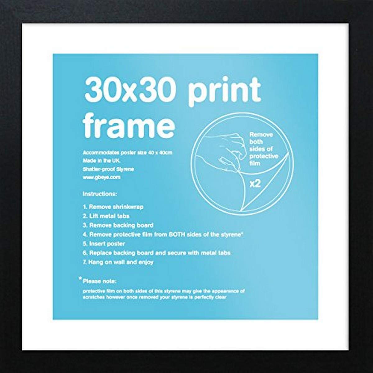 GB eye Contemporary Wooden Black Picture Frame - 30.5 x 30.5cm