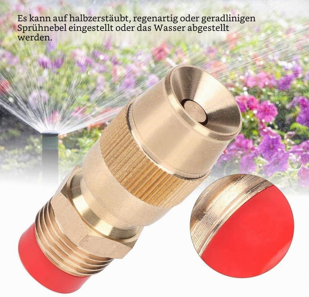JS&KeJi 2 Stück Sprühdüse Bewässerung 1/2"(DN15) Messing Düsen für Garten und Landwirtschaf