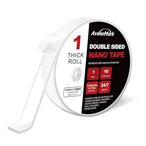 AveneMark Cinta de montaje de doble cara extraíble resistente 10 piesrollo 08 pulgadas de ancho cinta nanoadhesiva fuerte de dos caras cinta