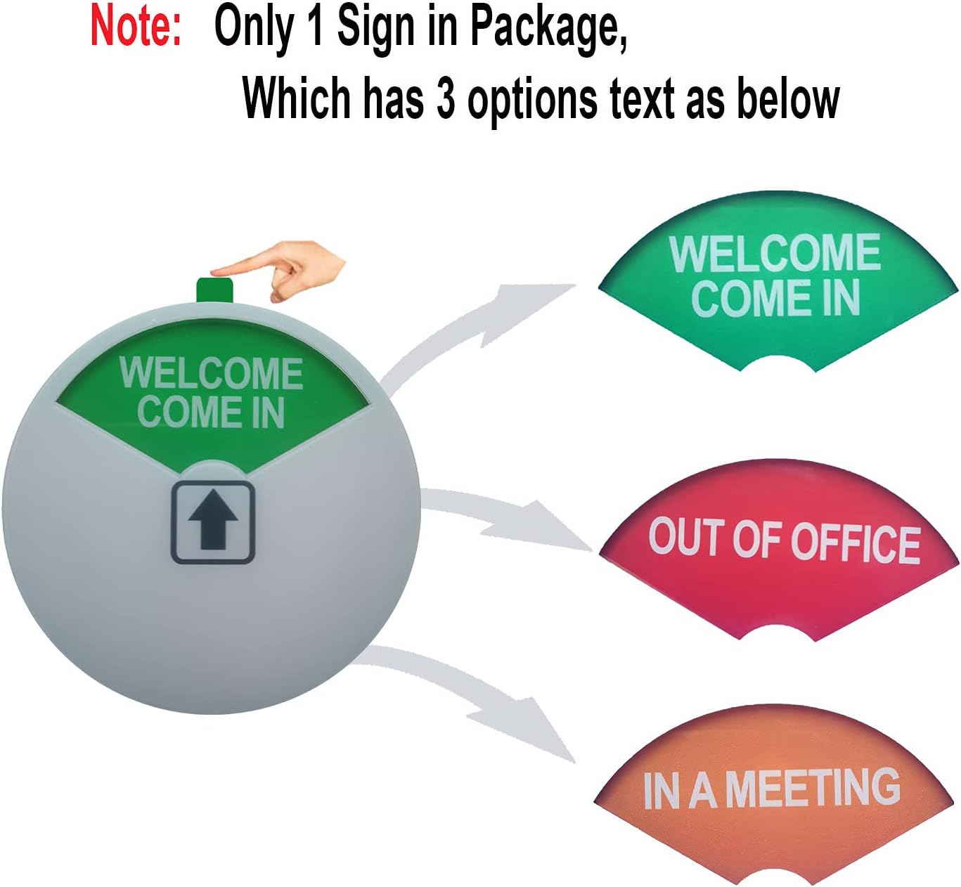 Privacy Sign,Out of Office/Please Come In/In a Meeting/Office/Conference Sign with Strong Adhesive Tape, 4 x 4 x 0.3 Inch Acrylic (White-6 Pack)