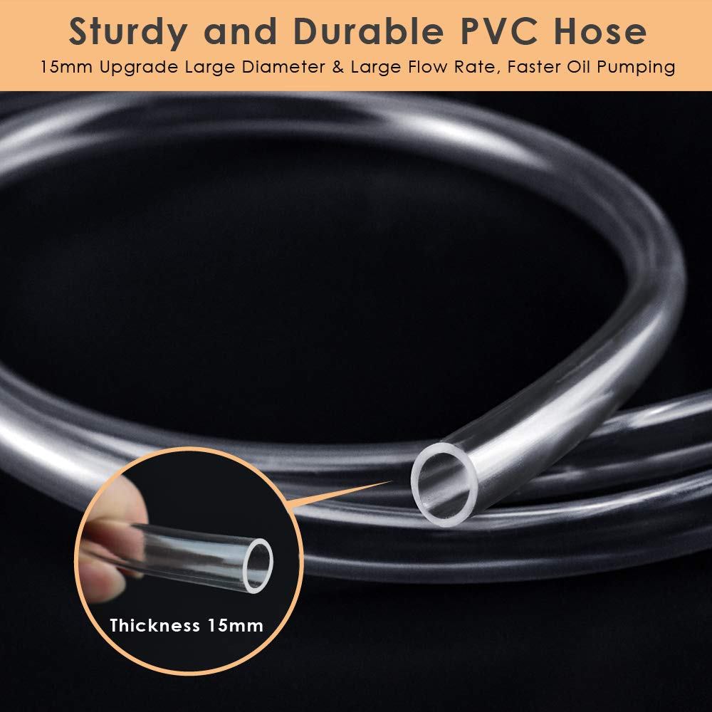 KATUMO Gasoline Siphon Hose, Upgrade 15MM Diameter Nozzle Gas Oil Water Fuel Transfer Siphon