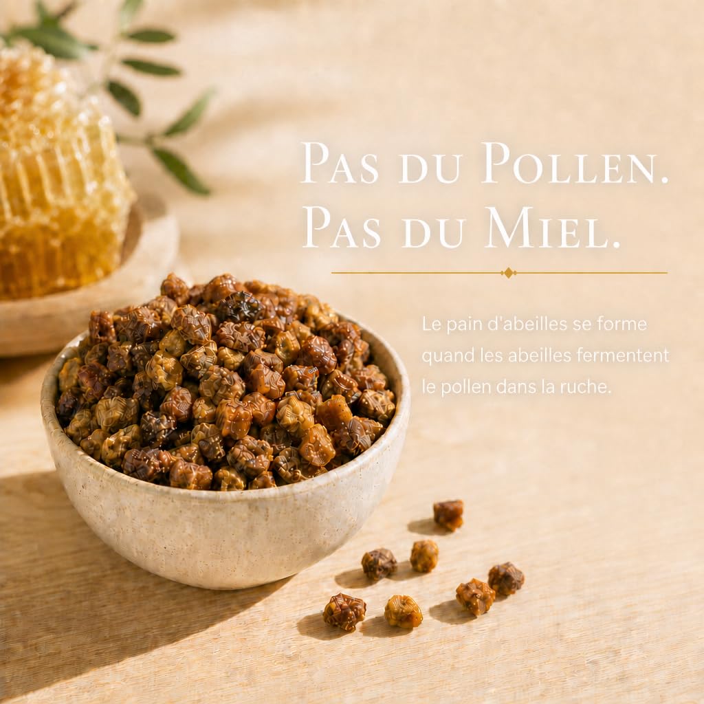 2nd1 Pain d'abeille Perga, Pollen Fermenté par Apiculteur en Lettonie, 250g | Source de vitamines, minéraux et acides aminés. Goût prononcé, légèrement amer – idéal dans muesli ou yaourt, pas seul.