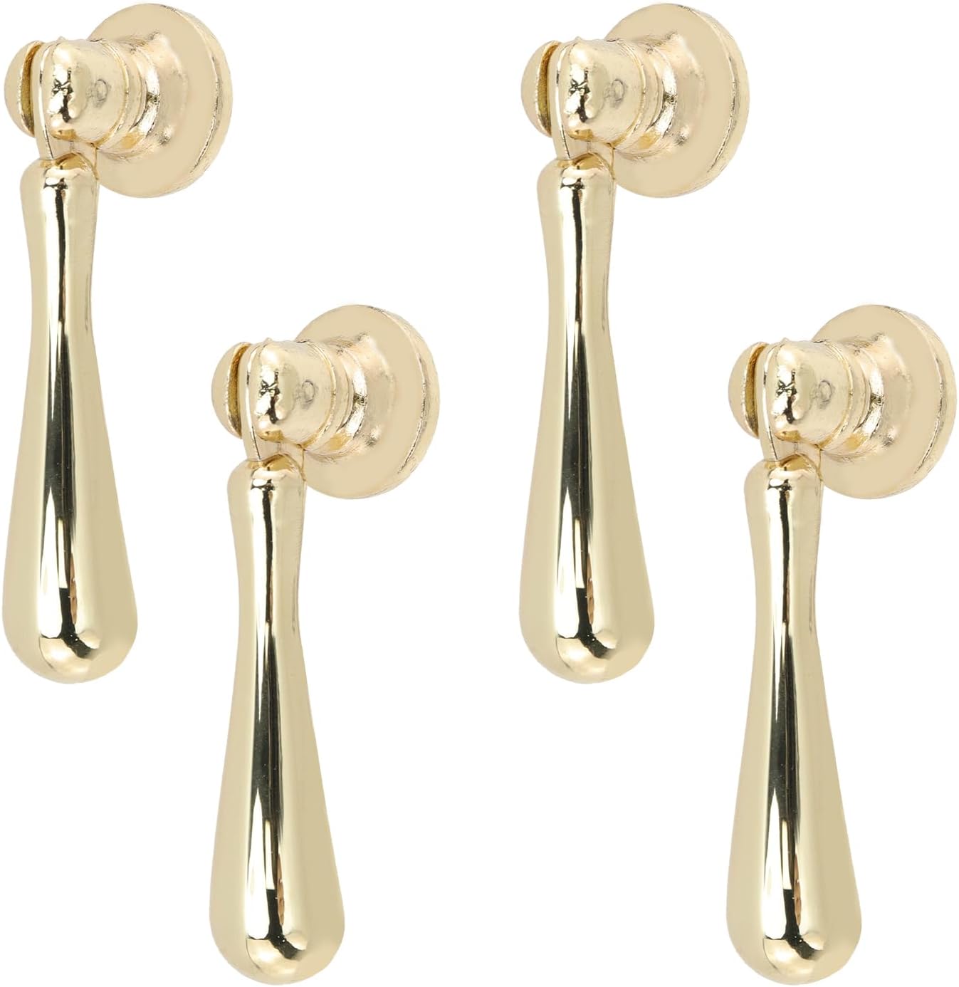 T Tulead Decorative Pendant Pulls Golden Tear Drop Pull Handles Zinc Alloy Cabinet Drawer Pull Handle Knob 4PCS with Screws