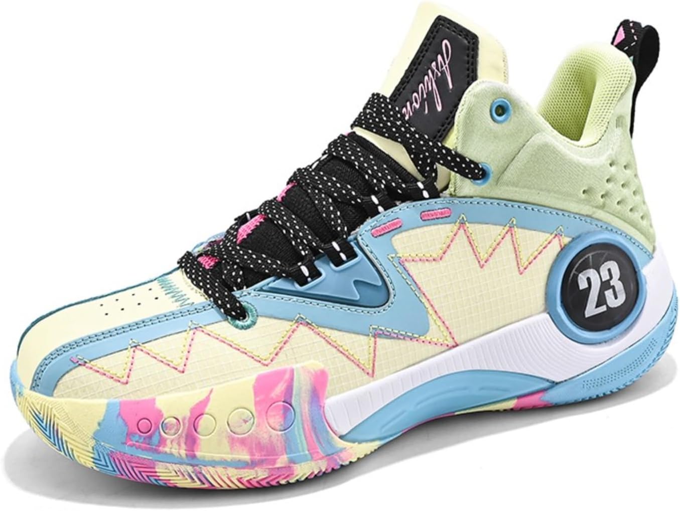 Women's Fashion Breathable Mesh Lace Up High Top Basketball Shoes Lightweight Non-Slip Outdoor Athletic Tennis Sneakers Classic Volleyball Baseball Sport Shoes
