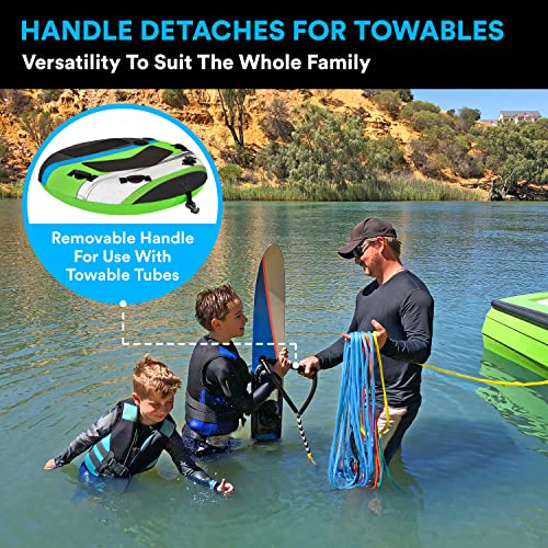 image for KRAKAFAT 75ft Water Ski Rope, Wakeboard Rope - 7 Sections with 13