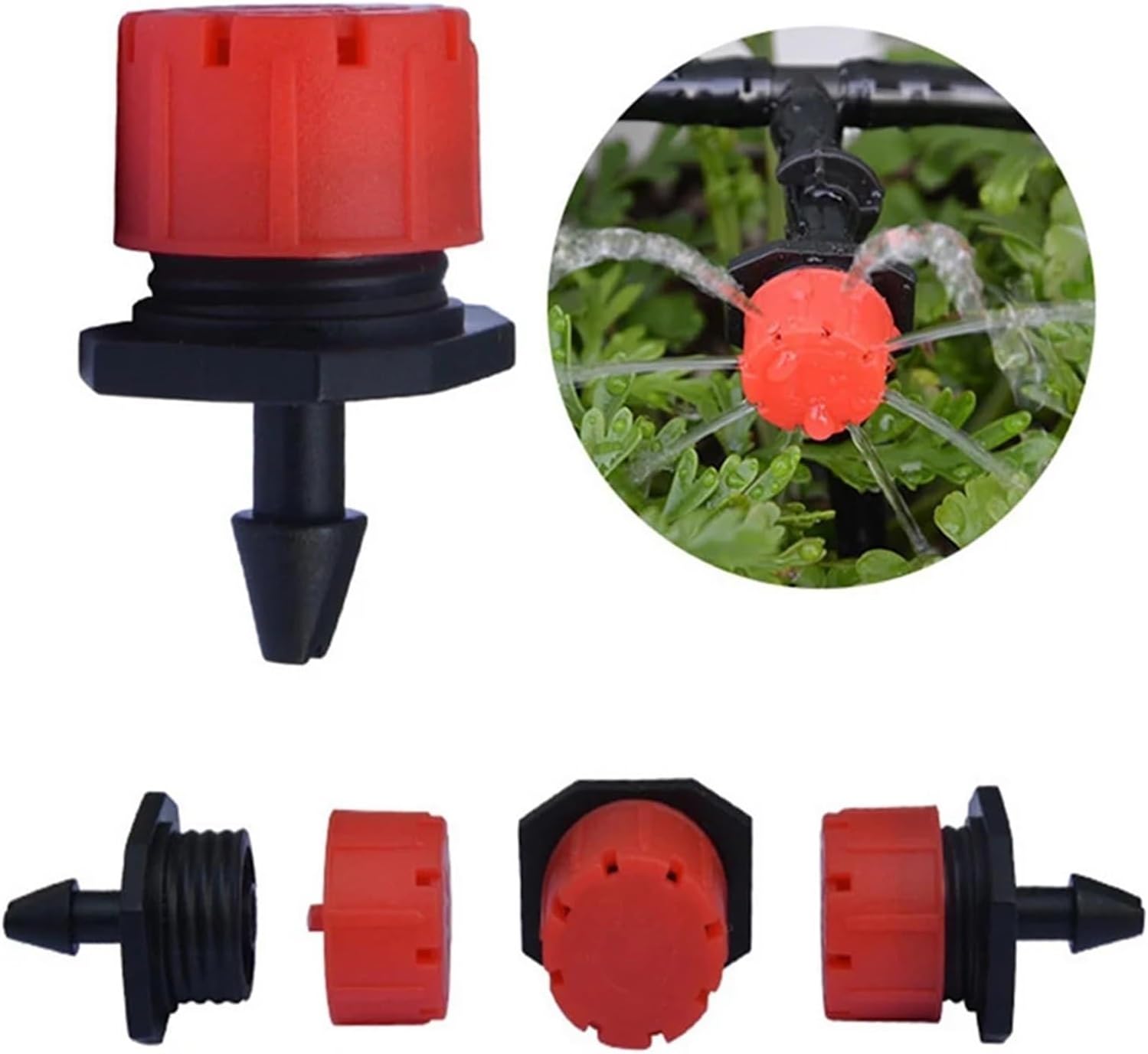 Irrigation System forgarden Adjustable Irrigation Drippers Sprinklers 1/4'' Emitter Dripper Micro for Watering System Garden Sprinkler(200PCS)