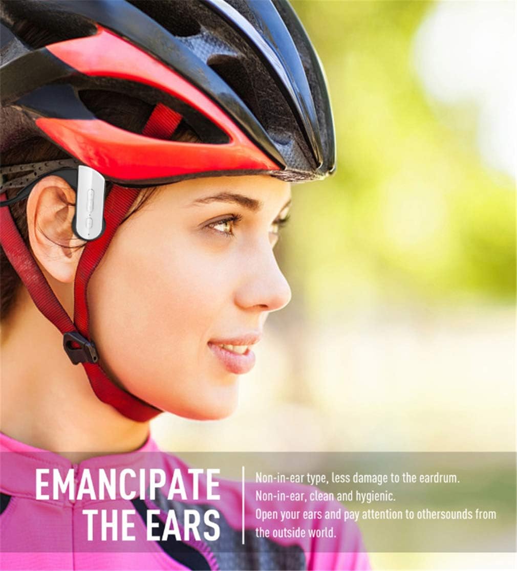 Bone Conduction Bluetooth 5.0 Headphones, Open-Ear Wireless Bone Conduction Sports Headphones Stereo Sweatproof with Mic, for Running, Sports, Fitness,White