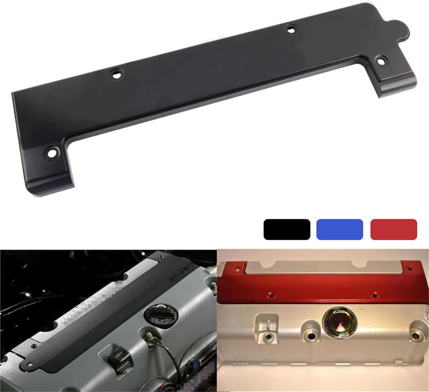 Black Red Blue Aluminum Coil Pack for Spark Plug Cover for Honda DOHC VTEC K20 K24 K Series(Blue)