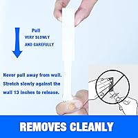 Vista 5 de ADY Tiras Colgantes para Cuadros Resistentes 40 Pares, Colgadores de Cuadros Extraíbles Sin Daños, Tiras Adhesivas de Repuesto para Cuarto