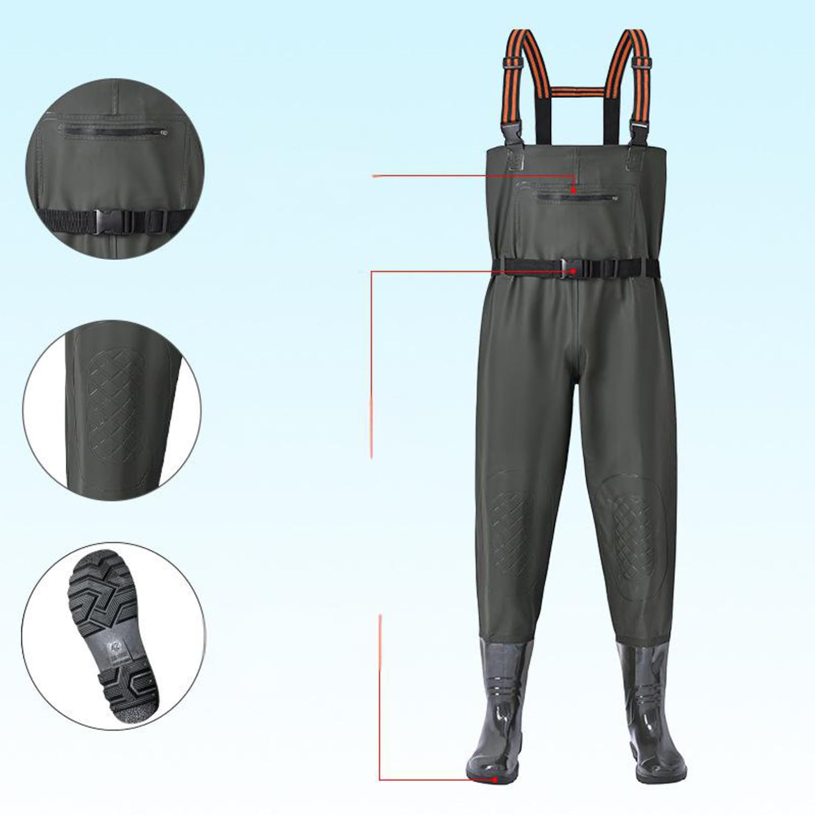 Lejafay Overall Pioggia Impermeabile Pantaloni Lavoro Pesca Allaperto Regolabili Tuta Inzupparsi Mezza Corpore