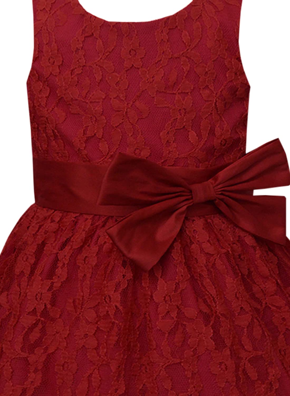 A.T.U.N. (ALL THINGS UBER NICE) Nylon Fit and Flare Dress (DGDRS DBD_Maroon_13-14 Years) 1