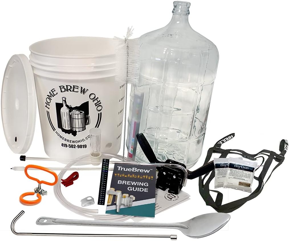 Amazon ゴールド完了ビール機器キット( k6p )プレミアムwith 6ガロンガラスCarboy、Carboyハンドル、ステンレス