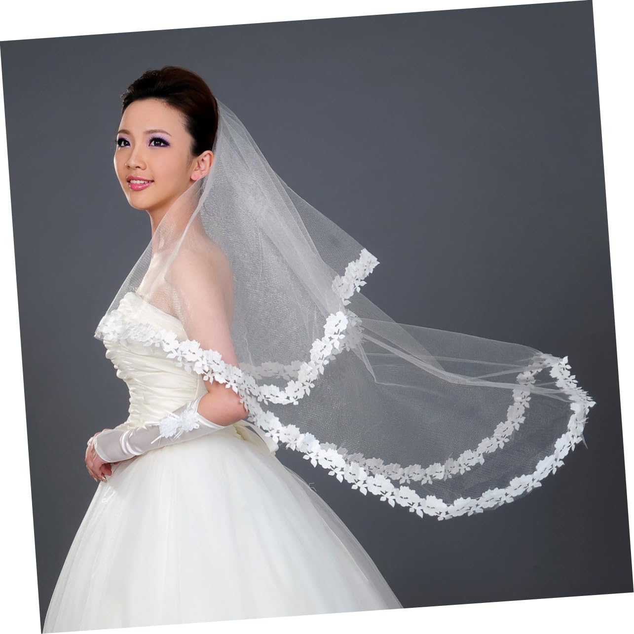Elegante Velo da Sposa in Rete con Fascia per Capelli Bianca, Lunghezza 1,5 m per Matrimonio