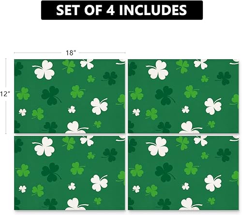 Miniatura 20 de Siilues Camino de mesa del día de San Patricio, decoraciones del día de San Patricio, trébol verde, decoración de mesa de primavera para fiesta