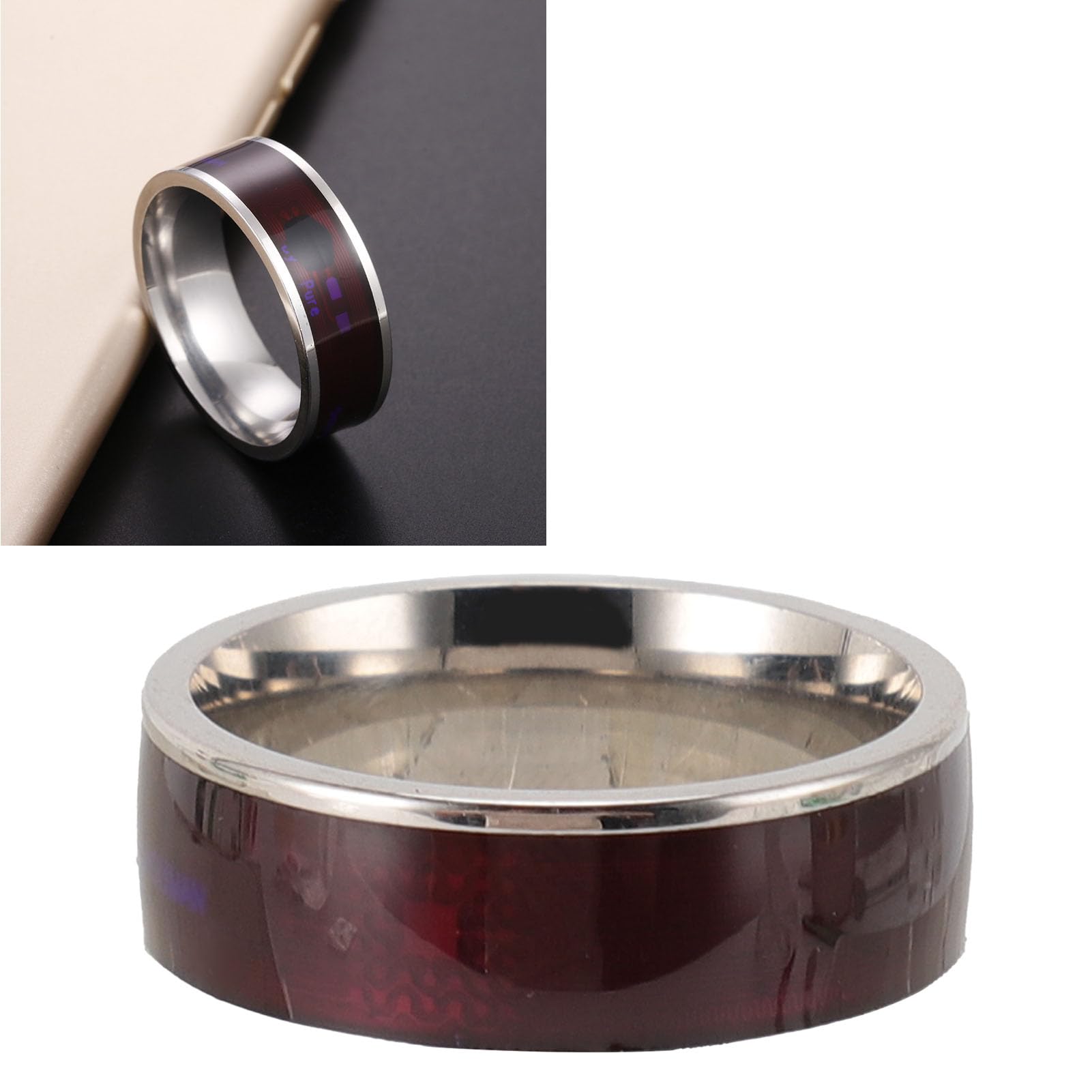 Smart Rings for Men, NFC Ring Lightweight Intelligent Multifunctional Wearable Smart Ring Smart NFC Ring for Ntag213 Chip Universal for Mobile Phone (Narootepsv3zfgk1r-16)