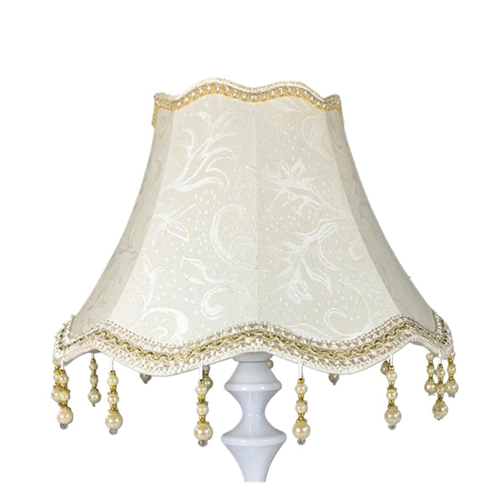Luysgbxr Color-01 Tassel Lampshade Pearl Tassel Table Lamp Shade Shading Cloth Fringe Beads Cover E27 Retro Bedroom Decoration Craft