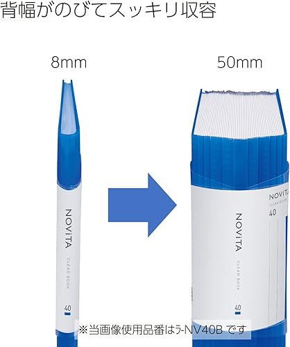 Miniatura 4 de Kokuyo Novita , libro transparente expandible, libro de exhibición, carpeta de presentación con fundas de plástico encuadernadas con 40 bolsillos,