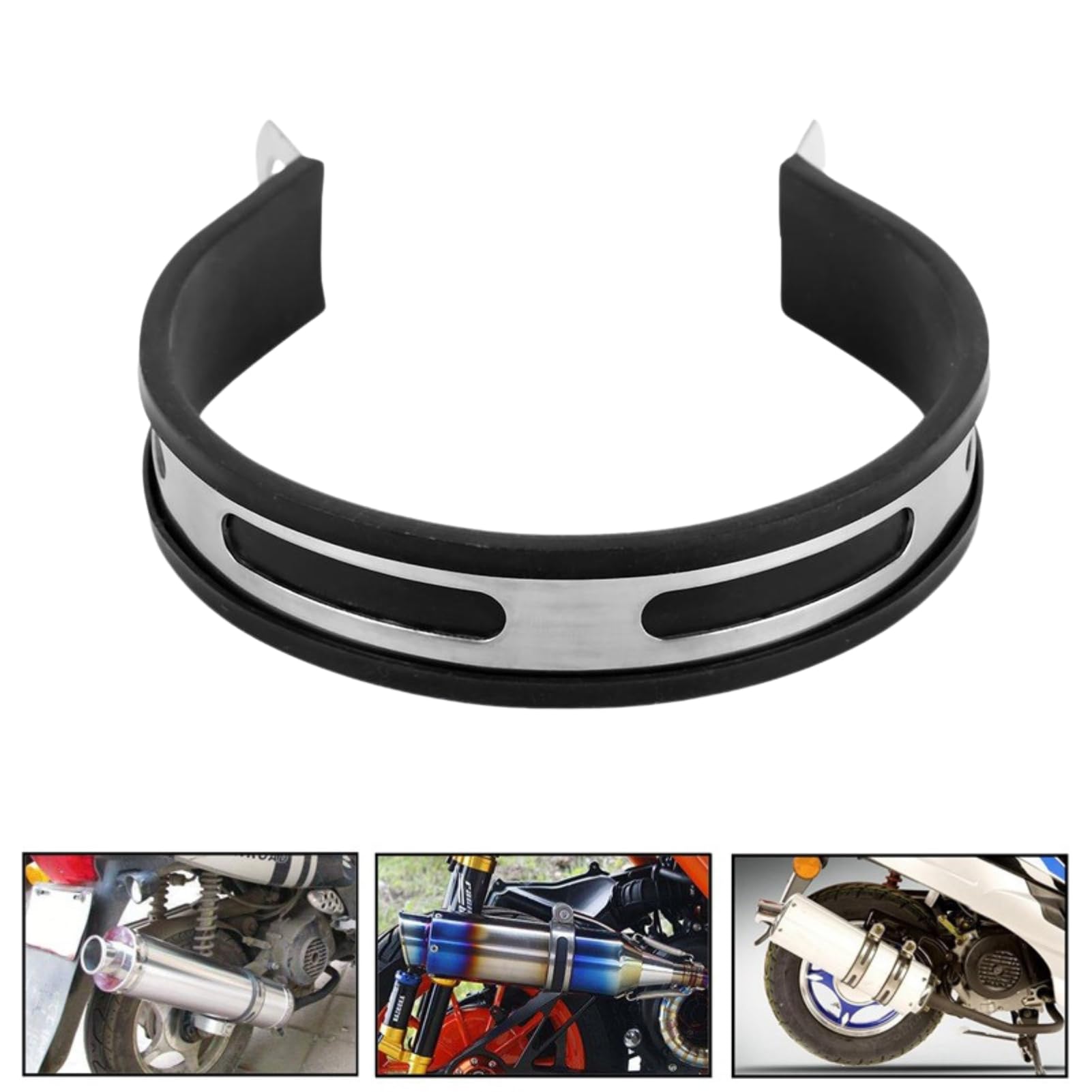 Jadeshay Collier Echappement, Support de silencieux d'échappement, Support de Tuyau de Silencieux d'échappement de Moto Universel Collier Echappement Moto