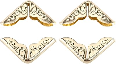 Pilipane 100PCS Metal Book Corner Protector, Metal Book Corner Edge Cover Guard,Vintage Iron Corner Protector Triangle Carved Decorative Metal Angle Protector,for School Album Scrapbook Notebook