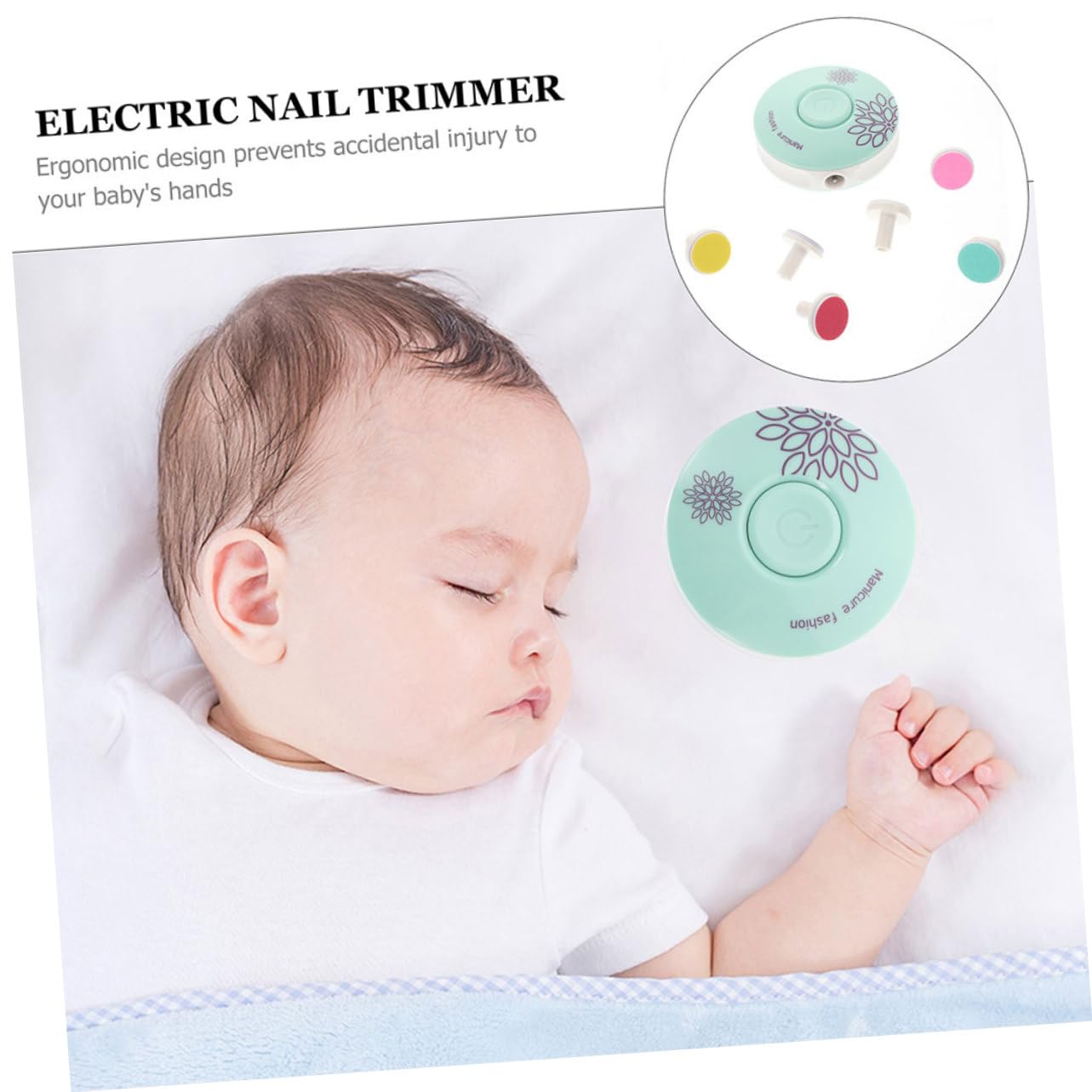 FRCOLOR 4sets Elettrico Per Unghie Per Adulti Trimmer Elettrico Per Manicure Con Testine Abrasive Intercambiabili Kit Completo Da Sicuro e Facile Da Usare